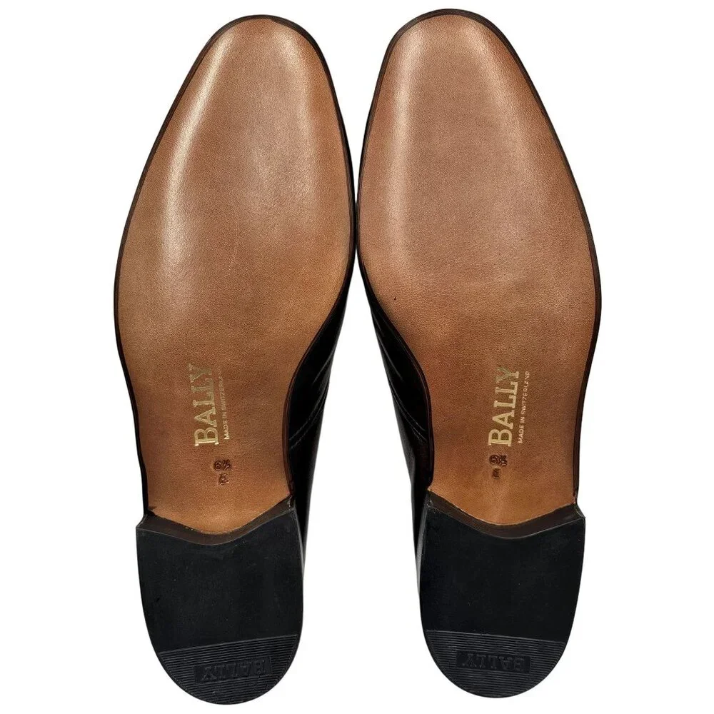 NEW Vintage Bally Men's size 6.5E Brown Calfskin Leather Dress Shoes Bit Loafers - Picture 4 of 15